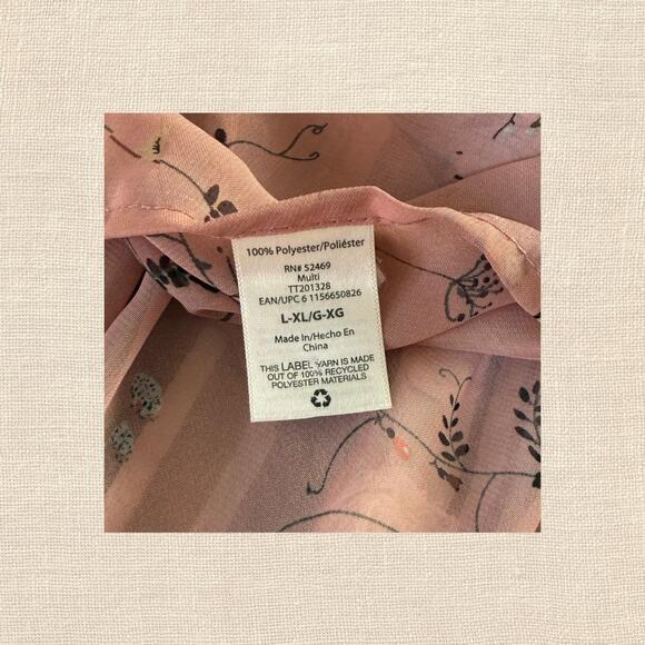 Sheer Pink Floral Slip/Cover Up - Picture 5 of 5